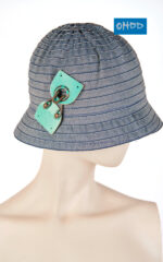 Cappello cloche in cotone effetto denim