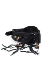 Cintura nera in vera pelle con decorazioni - immagine 2