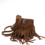 Mini borsa in vera pelle scamosciata con cintura e tracolla