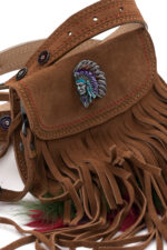 Mini borsa in vera pelle scamosciata con cintura e tracolla - immagine 2