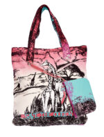 Shopper in cotone stampa “giraffe”.