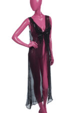 Gilet lungo in seta crepon