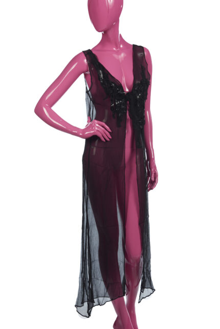 Gilet lungo in seta crepon