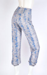 Gray and blue printed pants in stretch fabric - Image 2