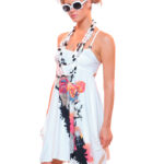 Mini abito bianco, stampato