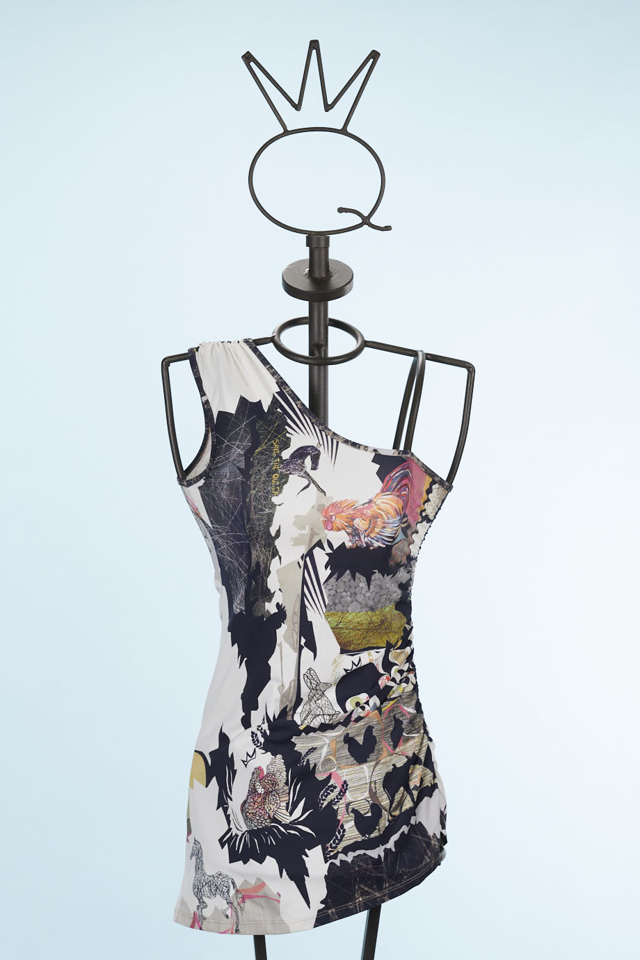 11SSNR602_A Top stampato monospalla - immagine 1