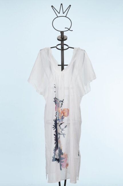 Long printed cotton tunic