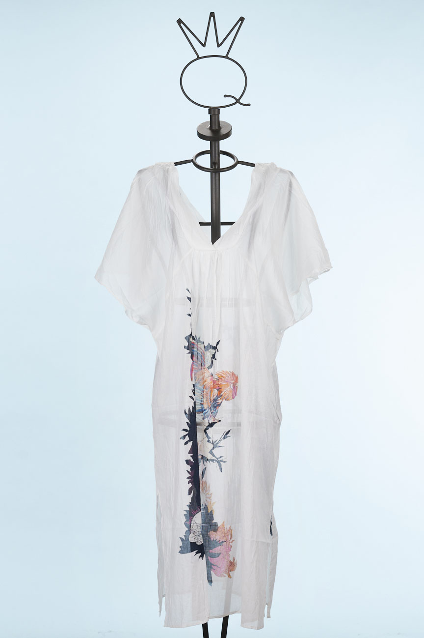 11SSNR605_a Tunica lunga in cotone stampato - immagine 1