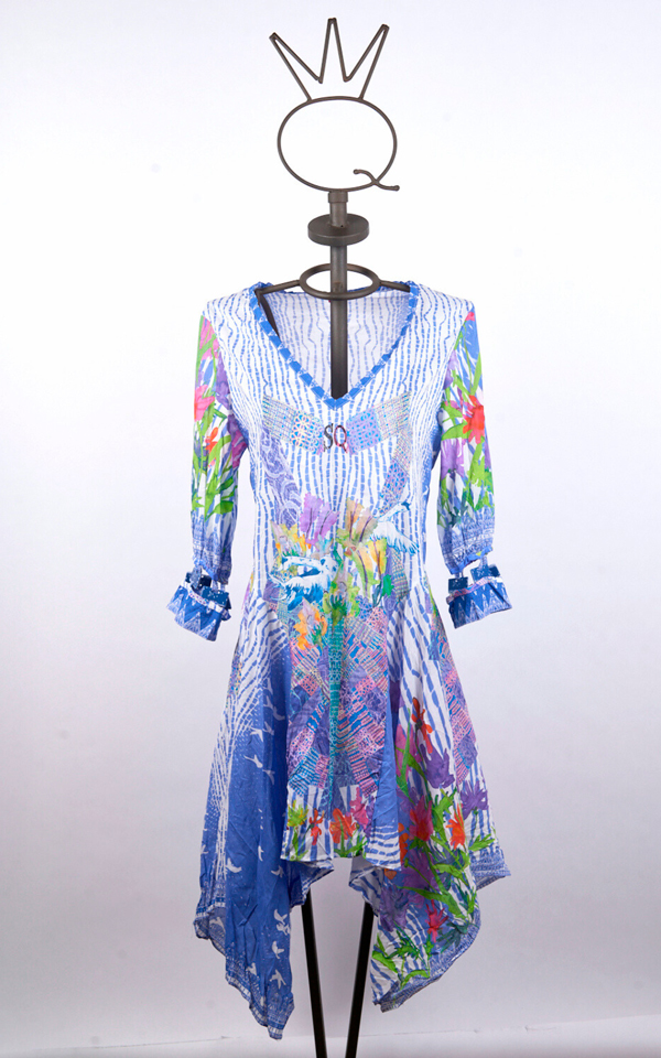 11SSNV600_A Robe en mousseline de coton imprimé « Cygne » – Image 1