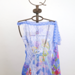 Tunica monospalla in tulle stampato “Cigno”