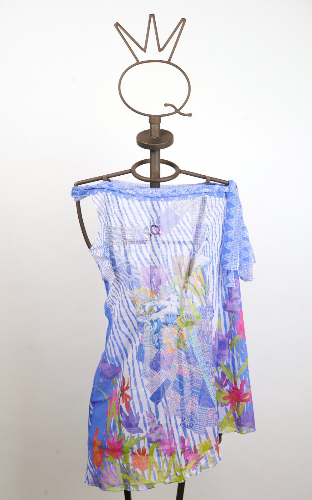 11SSNV602_a Tunica monospalla in tulle stampato “Cigno” - immagine 1