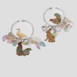 Orecchini con animali della fattoria smaltati