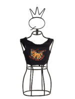 Top noir avec broderie