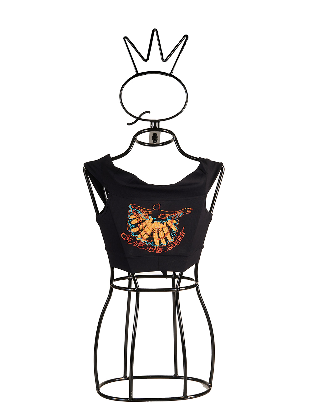 12SSNB614_b Top noir avec broderie – Image 1