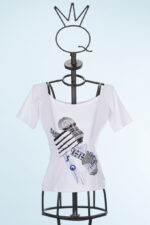 White short-sleeved top