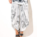 White pants with print