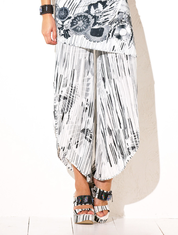 12SSND512_A Pantalon blanc avec imprimé – Image 1