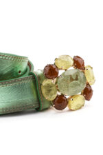 Genuine leather belt with maxi buckle and synthetic stones - Image 2