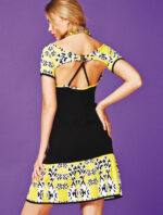 Black dress with printed inserts - Image 2