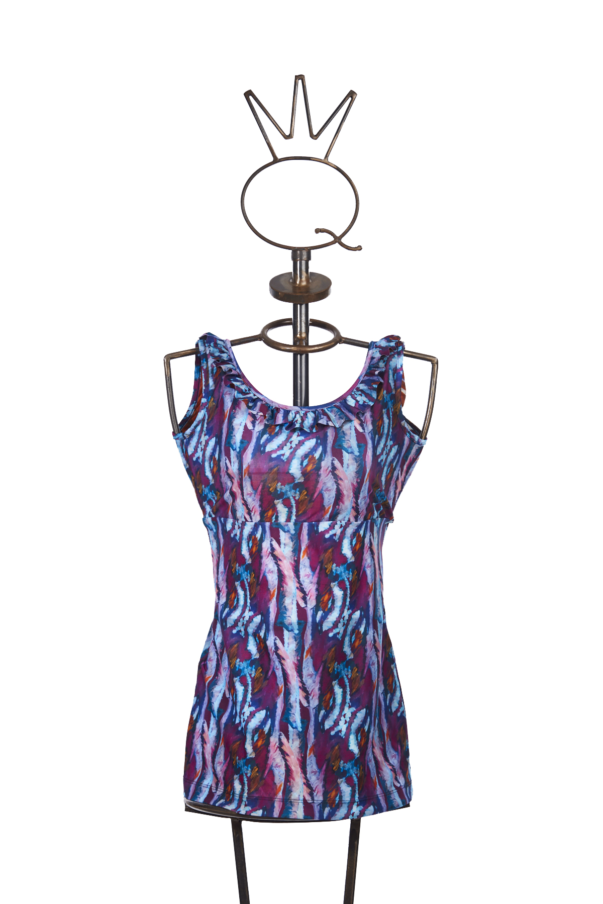 20SSQ6155_a Printed jersey top with ruffle - Image 1