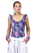 Printed jersey top with ruffle - Image 5