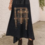 Long pinstriped skirt