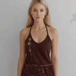 Ohdd top in shape-memory fabric and wool