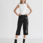 Pantalone gessato nero Ohdd