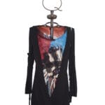 Vestito in jersey stampato e jersey nero