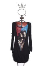 Vestito in jersey stampato e jersey nero
