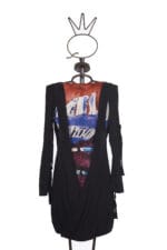 Vestito in jersey stampato e jersey nero - immagine 2