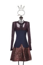 Vestito con stampa in jersey e raso - immagine 2