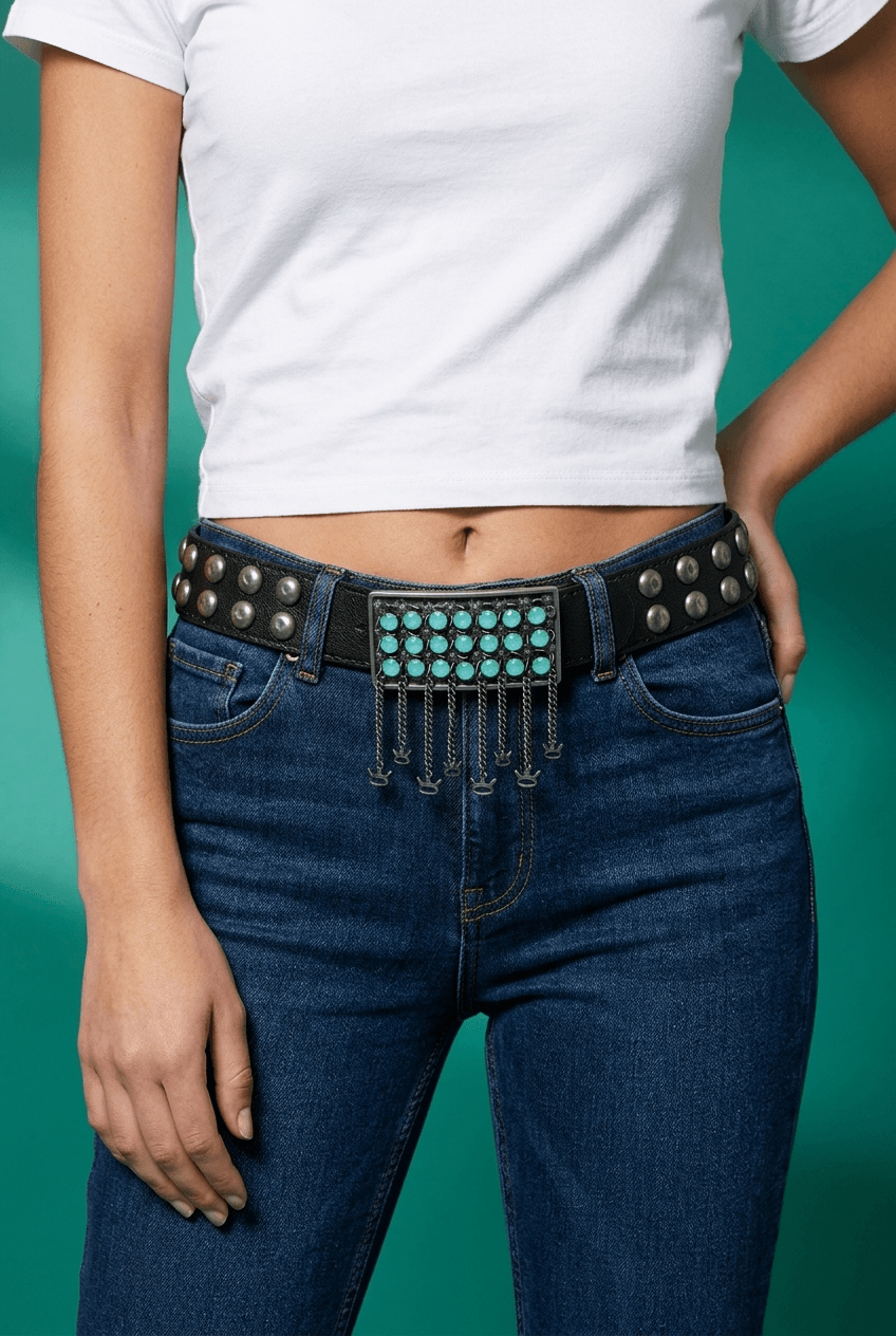 15SSQ8964 Cintura Texana in vera pelle - immagine 1