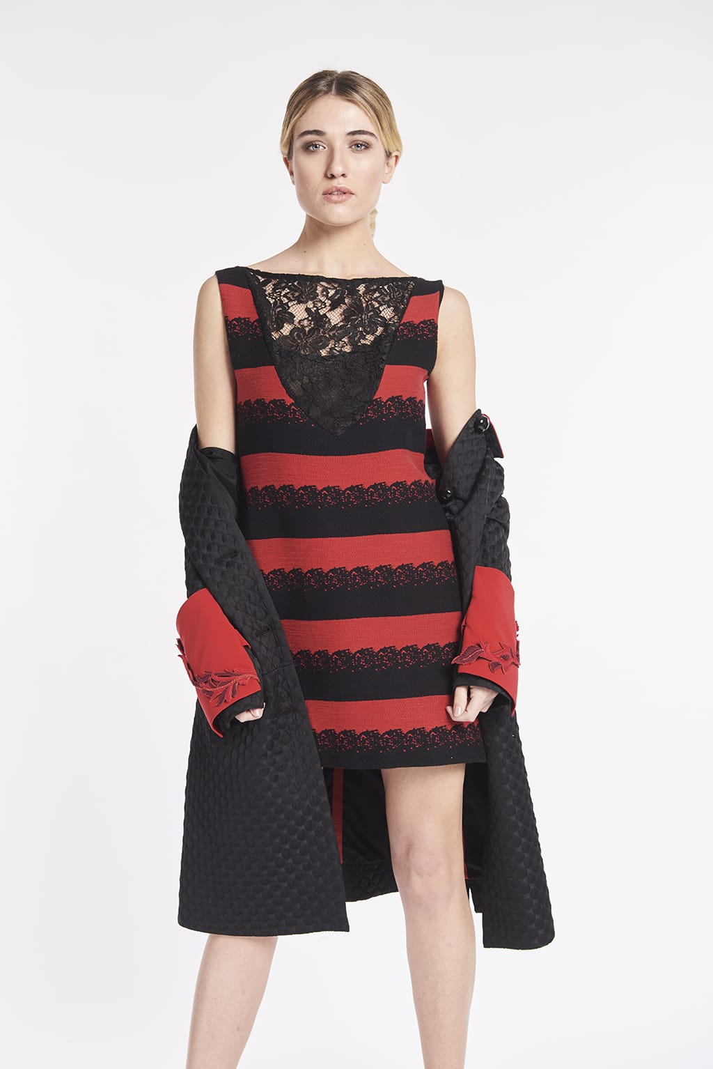 17WSQ4108_d Robe courte en tissu stretch imprimé (Copia) – Image 1