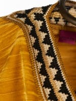 Vestito corto in velluto e tessuto di maglia jacquard - immagine 3